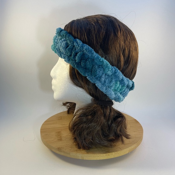 Handmade Kid’s Super Soft & Cozy Winter Headband/Ear Wrap - Variegated Teal - Picture 5 of 9